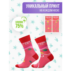 Носки Big Bang Socks разнопарные, размер 35-39, розовый