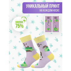 Носки Big Bang Socks разнопарные, размер 35-39, фиолетовый