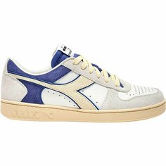Кроссовки Diadora MAGIC BASKET LOW SUEDE LEATHER, полнота F, размер 10.5, белый/голубой