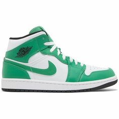 Кроссовки Jordan Air Jordan 1 Mid, размер 10.5 US, белый, зеленый