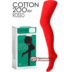 Колготки DEA MIA COTTON 200, 200 den, размер 2, rosso
