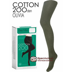 Колготки DEA MIA COTTON 200, 200 den, размер 5, зеленый