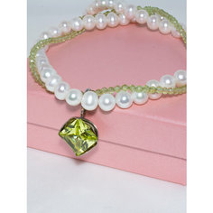 Чокер JEWELRY A VENTO, хризолит, фианит, жемчуг пресноводный культивированный, длина 40 см, жемчужный