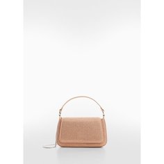 Сумка багет MANGO, фактура рельефная, светло-розовый