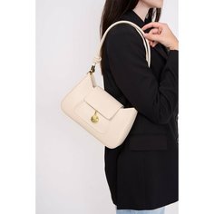 Сумка багет Vael, фактура гладкая, матовая, off white
