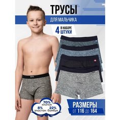 Трусы Ebro & Tsis, размер 2XL (158-164), синий, голубой, коричневый, черный