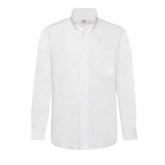 Рубашка Fruit Of The Loom LONG SLEEVE OXFORD SHIRT, размер S, белый