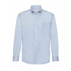 Рубашка Fruit Of The Loom LONG SLEEVE OXFORD SHIRT, размер S, голубой