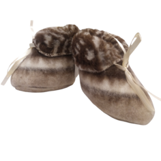 Пинетки Wool Lamb, размер 18, серый/коричневый