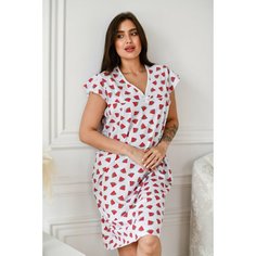 Сорочка BUY-TEX.RU ночнушка женская, размер 58, красный, белый