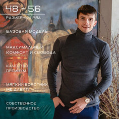 Водолазка Хайтек, размер 50/188, , серый/серый
