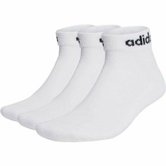 Носки adidas Linear Ankle Cushioned Socks 3 Pairs, комплект, 3 пары, размер L, белый/черный