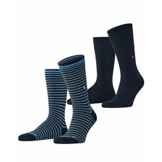 Носки Burlington Stripe, комплект, 2 пары, размер 40/46, синий