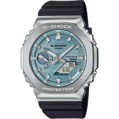 Наручные часы CASIO, серебряный, черный, голубой