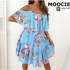 Платье MOOCIE Весна-лето 2024, размер S, синий