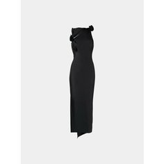 Платье Coperni Asymmetric Flower, размер XS, черный