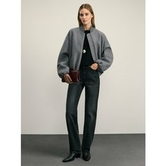 Джинсы Zarina straight, размер 2XS (RU 40)/176, темно-серый деним