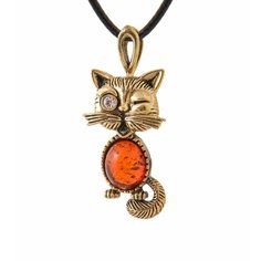 Подвеска Народные промыслы, янтарь, бронзовый