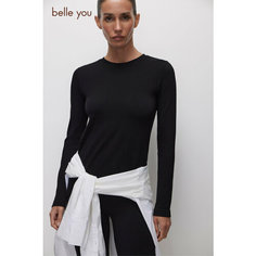Лонгслив belle you Essentials, размер M/L, , черный