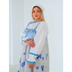 Русский народный костюм Женский сарафан и рубашка Птички Moun