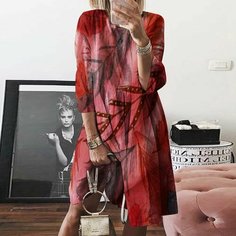 Платье Базовая коллекция, размер INT 2XL, бордовый Нет бренда