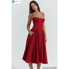 Платье Весна-лето 2024, размер INT S, красный Нет бренда