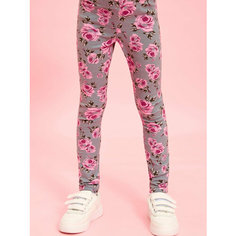 Легинсы Juno Розы, размер 152, розовый, серый