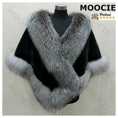 Пончо MOOCIE, размер one size, серо-черный
