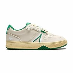 Кеды LACOSTE Осень-зима 2024, размер 8.5, бежевый/зеленый