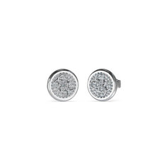 Серьги пусеты GUESS, кристалл, серебристый