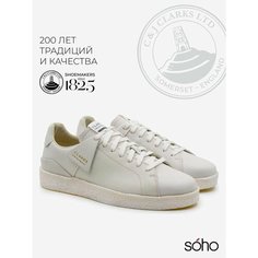 Кеды Clarks Осень-зима 2024, полнота G, размер 6,5G, white leather