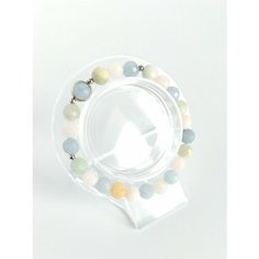 Браслет Gem Garden, берилл, 1 шт., размер 19 см, размер one size, диаметр 9 см, бежевый/розовый