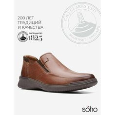 Мокасины Clarks, размер 9,5G, dark tan leather
