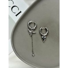 Серьги с подвесками, конго ELTANIKA, серебристый
