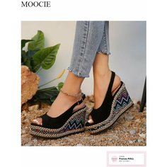 Босоножки MOOCIE, размер Длина стопы 230 мм, черный