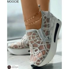 Кроссовки MOOCIE Базовая коллекция, размер CN38 (Длина стопы 23.5-24 см), серебряный