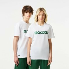 Футболка LACOSTE, размер S, белый/белый