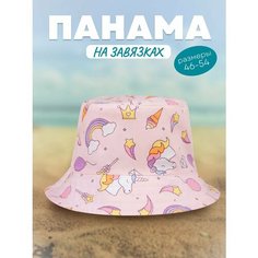 Панама Little Dandy LD6-PNM1-002 для детей, размер 50-52, розовый/желтый