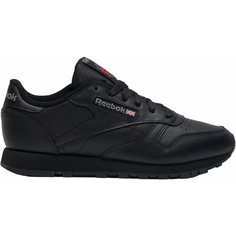 Кроссовки Reebok Classic Leather, полнота F, размер 3,5 US, черный/серый