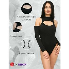Боди бельевое Базовая, размер S, M, L, черный Uni Shop