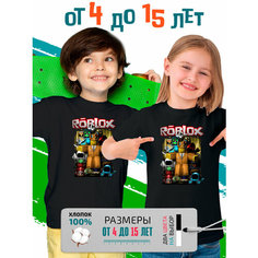 Футболка PhilShop детская Роблокс Roblox, размер 104, черный