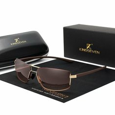 Солнцезащитные очки KINGSEVEN, коричневый, золотой