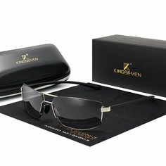 Солнцезащитные очки KINGSEVEN, серебряный, черный