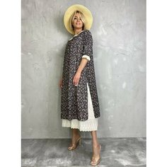 Платье SHAMA STYLE Классика, размер 46-50, синий, белый