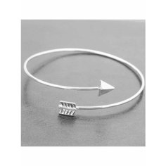 Жесткий браслет, диаметр 6 см, серебристый Без бренда