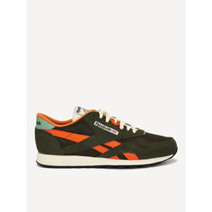 Кеды Reebok CL Nylon, размер 8,5 US, зеленый/оранжевый/бежевый