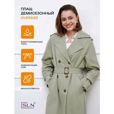 Тренчкот Sln весна - осень 2025, размер 44, оливковый