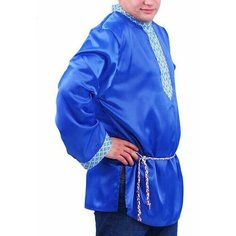 Рубаха синяя, русская национальная, для взрослых, размер 54/56, на рост 176 см, Батик