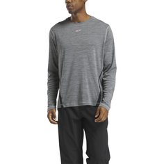 Лонгслив Reebok, размер XL INT, , серый/зеленый