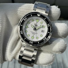 Наручные часы Steeldive, белый, серебряный